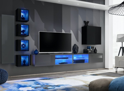 Furnishings Modern Furniture Living room Complete Wall unit Wooden furniture TV lowboard